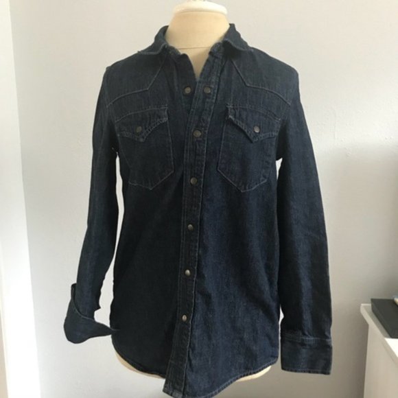 Madewell Shirt - Dark Denim Button Down Size S - Picture 2 of 8